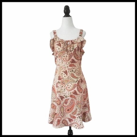 NWT Monteau Floral Paisley Ruffle Sun Dress - Picture 1 of 15
